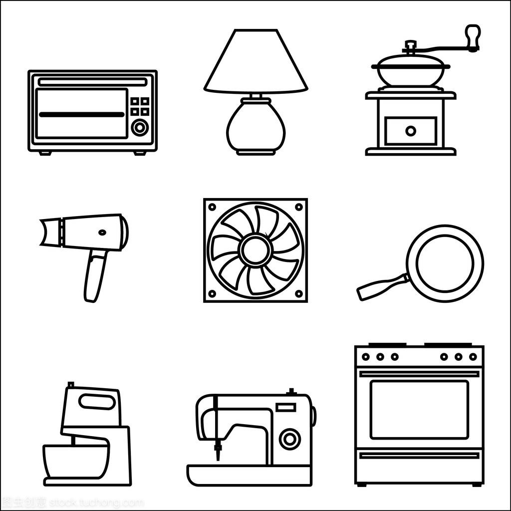 简约之道 矢量细线家电图标的设计与应用